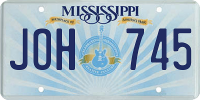 MS license plate JOH745