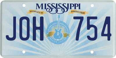 MS license plate JOH754