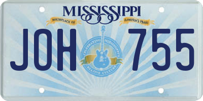 MS license plate JOH755