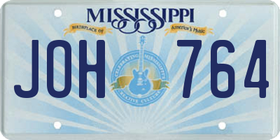 MS license plate JOH764