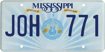 MS license plate JOH771