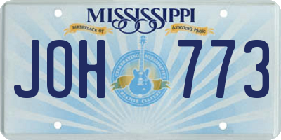 MS license plate JOH773