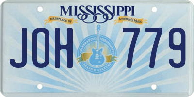 MS license plate JOH779