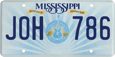 MS license plate JOH786