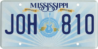 MS license plate JOH810