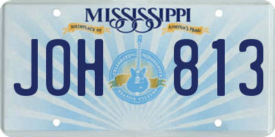 MS license plate JOH813