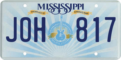 MS license plate JOH817