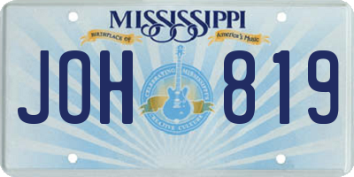 MS license plate JOH819