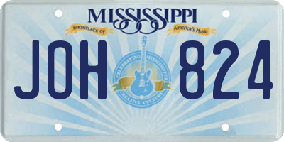 MS license plate JOH824