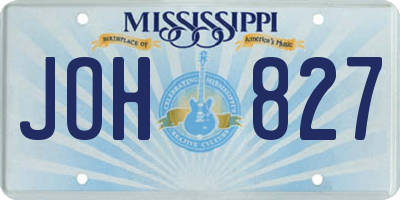 MS license plate JOH827