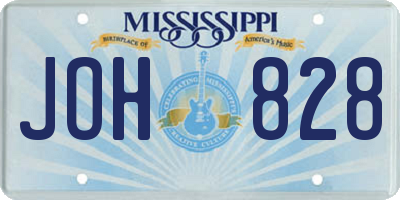MS license plate JOH828
