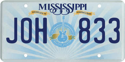 MS license plate JOH833