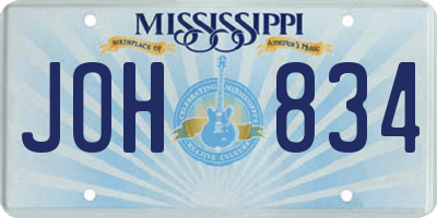 MS license plate JOH834
