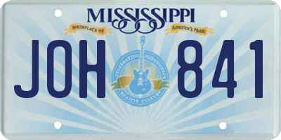 MS license plate JOH841