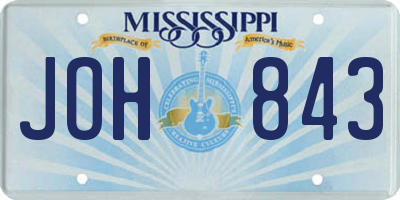 MS license plate JOH843