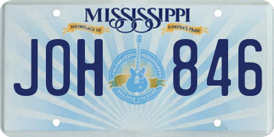 MS license plate JOH846