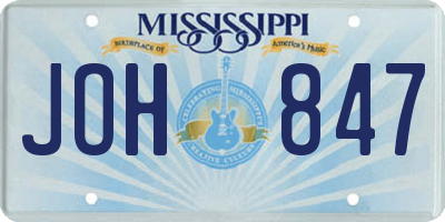 MS license plate JOH847