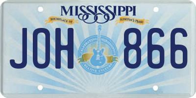 MS license plate JOH866
