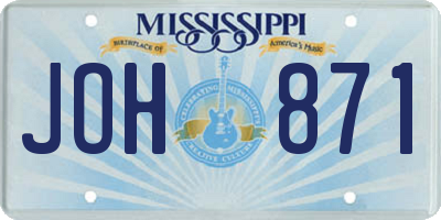 MS license plate JOH871