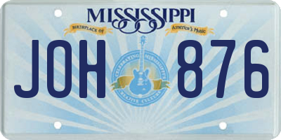 MS license plate JOH876