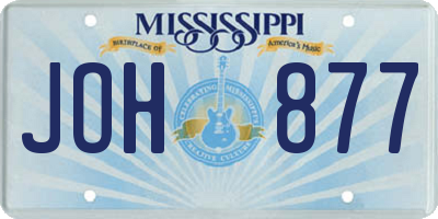 MS license plate JOH877