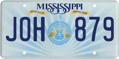 MS license plate JOH879