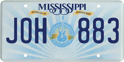 MS license plate JOH883