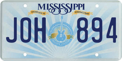 MS license plate JOH894