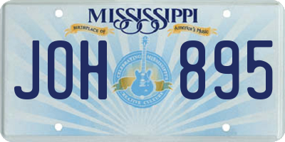 MS license plate JOH895