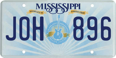 MS license plate JOH896