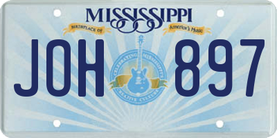 MS license plate JOH897