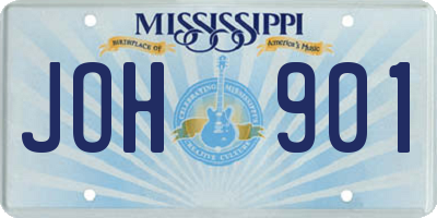 MS license plate JOH901