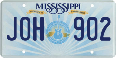 MS license plate JOH902