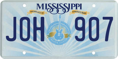 MS license plate JOH907