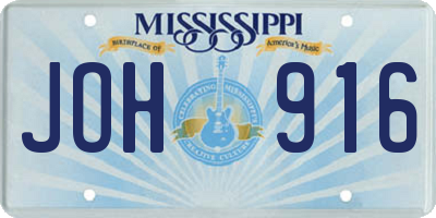 MS license plate JOH916