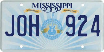 MS license plate JOH924