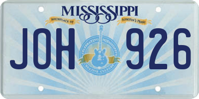 MS license plate JOH926