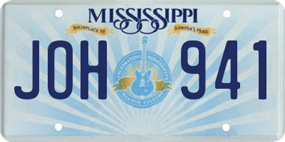 MS license plate JOH941