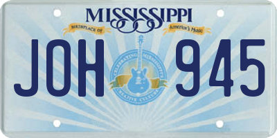 MS license plate JOH945