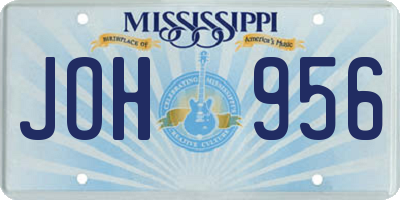 MS license plate JOH956