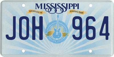 MS license plate JOH964
