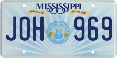 MS license plate JOH969