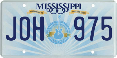 MS license plate JOH975