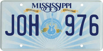 MS license plate JOH976
