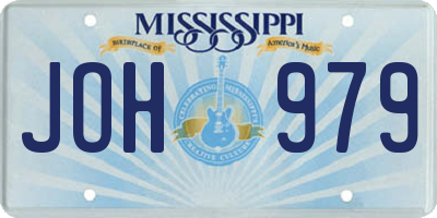 MS license plate JOH979