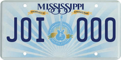 MS license plate JOI000