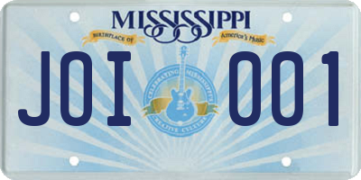 MS license plate JOI001