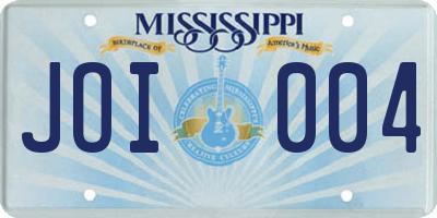 MS license plate JOI004
