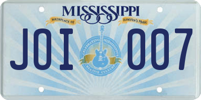 MS license plate JOI007