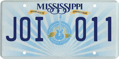 MS license plate JOI011